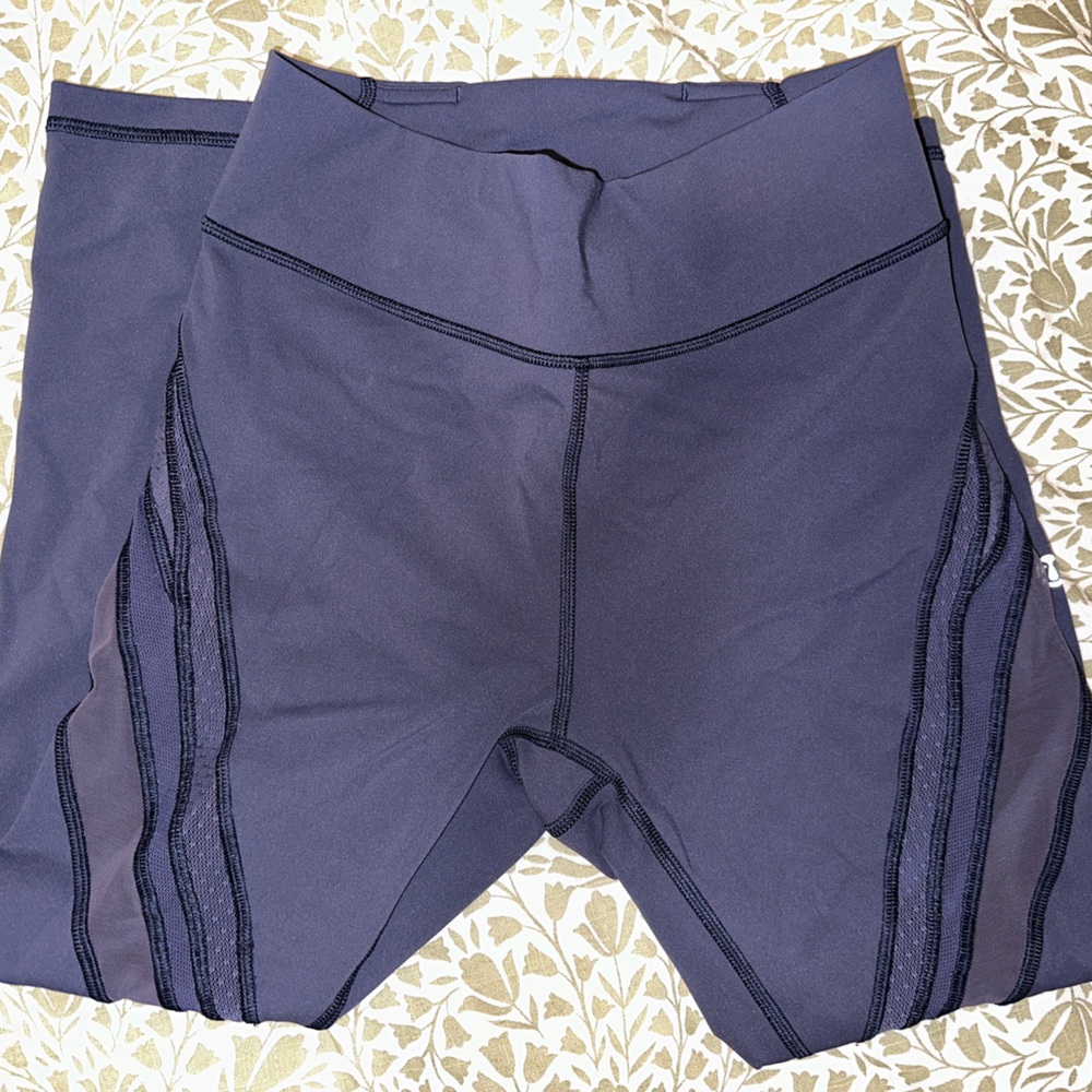 Lululemon Navy Blue Mesh Leggings 7/8 Length Size 6